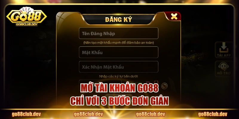 Mở tài khoản GO88 chỉ với 3 bước đơn giản